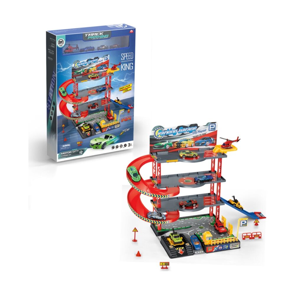 Abt 3Y+ Kids Playset Multi Level Parking Garage 4-Levels w/ Vehicles — image 2