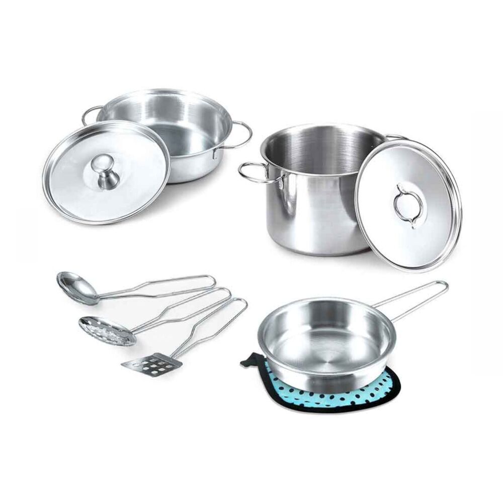 Abt Childrens Pretend Kitchen Cook Stainless Steel Set 3Y+ (9 Pieces) — image 2