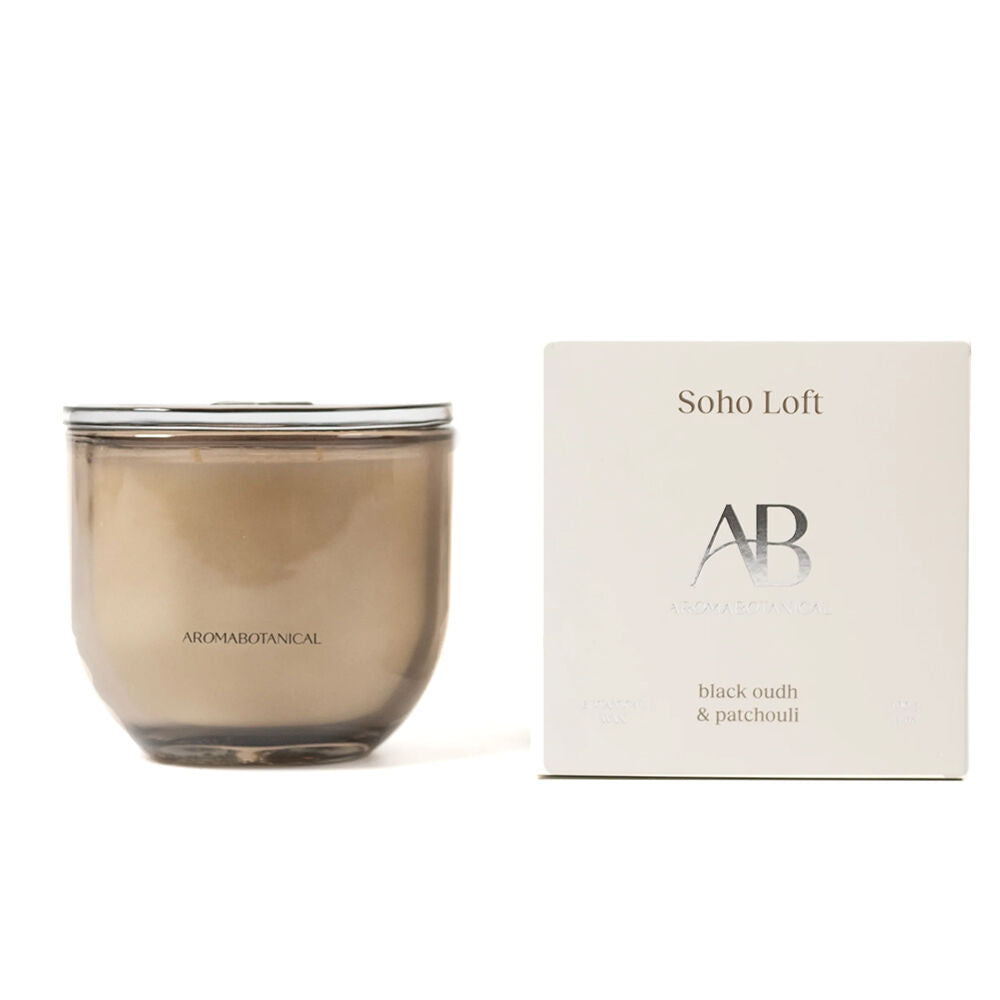 Aromabotanical 400g Soho Loft Black Oudh Scent Home Fragrance Candle Jar