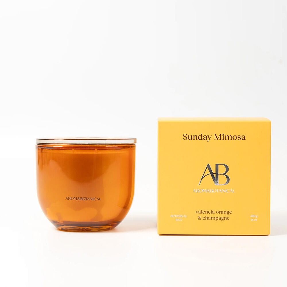 Aromabotanical 400g Sunday Mimosa Valencia Orange Scent Fragrance Candle Jar