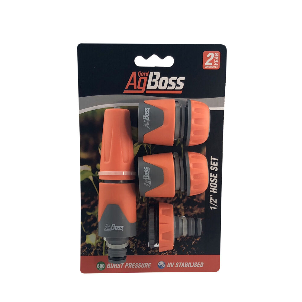 Agboss Gardening Hose Connector WIth Spray Nozzle Set 1/2 Inch (4 Pieces)