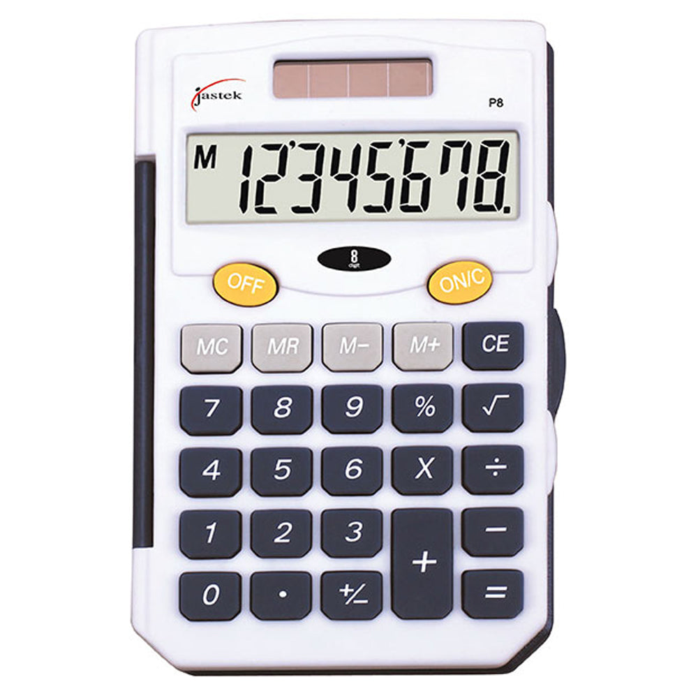 Kensington Jastek Portable Pocket 8 Digit Dual Powered School/Work Calculator Blue