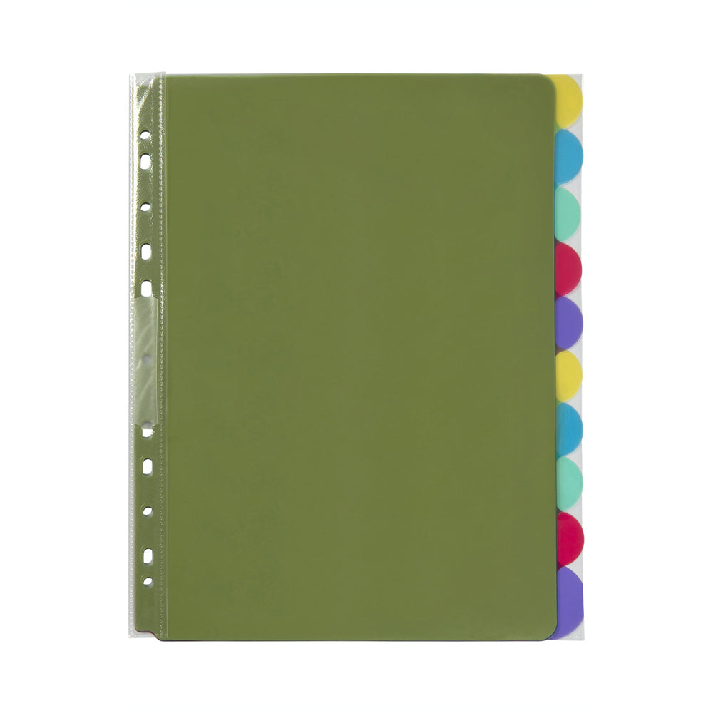 Marbig Pro Extra Wide 10 View Tab Coloured A4 Lever Arch/Binder File Dividers — image 2
