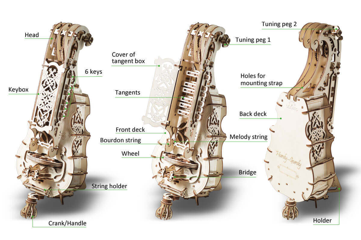 Ugears Hurdy Gurdy Wooden 3D Puzzle/Model Gift/Toy Musical Instrument 14+ (292 Pieces) — image 8