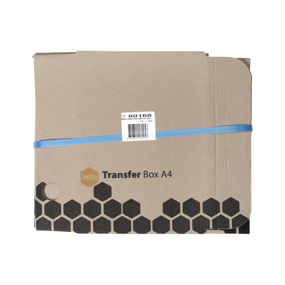 Marbig Enviro A4 File/Document Transfer Box/Archive Filing Storage Brown (5 Pieces) — image 2
