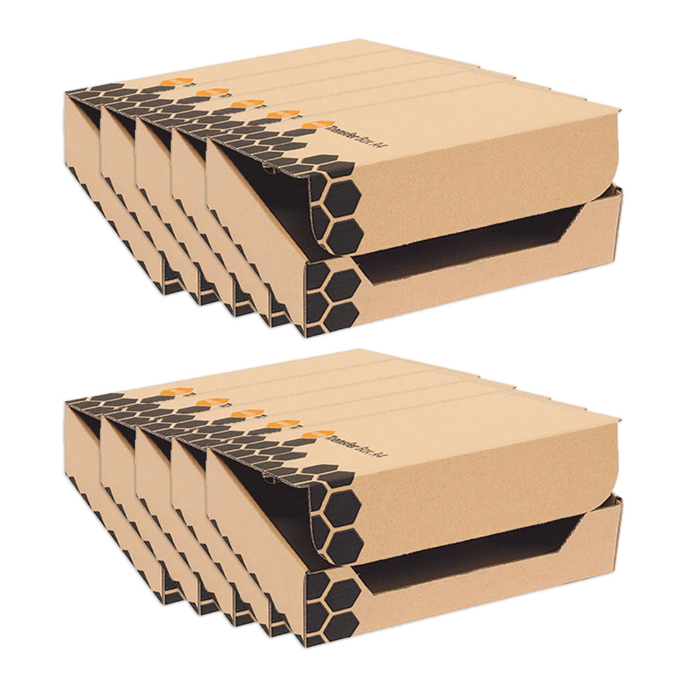 Marbig Enviro A4 File/Document Transfer Box/Archive Filing Storage Brown (10 Pieces)