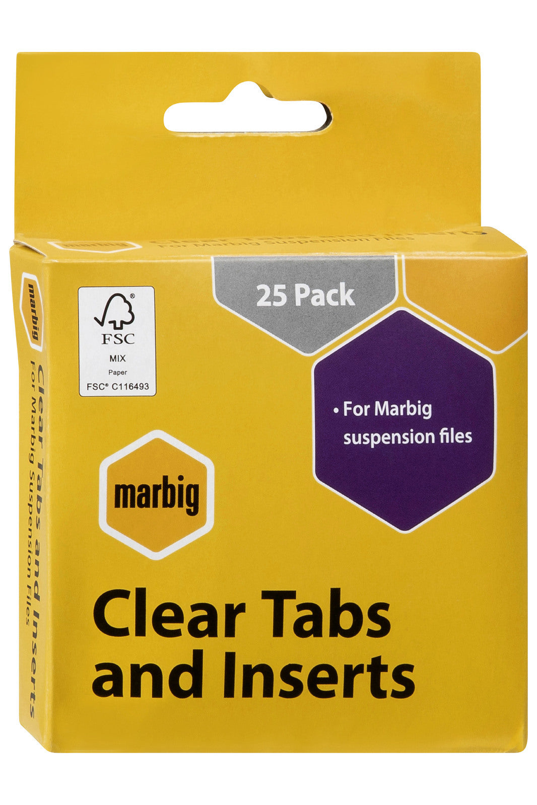 Marbig 25pc Marbig Suspension File Tabs & Inserts Filling Document Indices Set Clear (2 Pack)