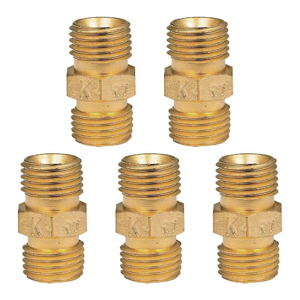 Companion 5PK 0.25 Inch BSP Male To 0.25 Inch BSP Male Gas Adaptor Fitting