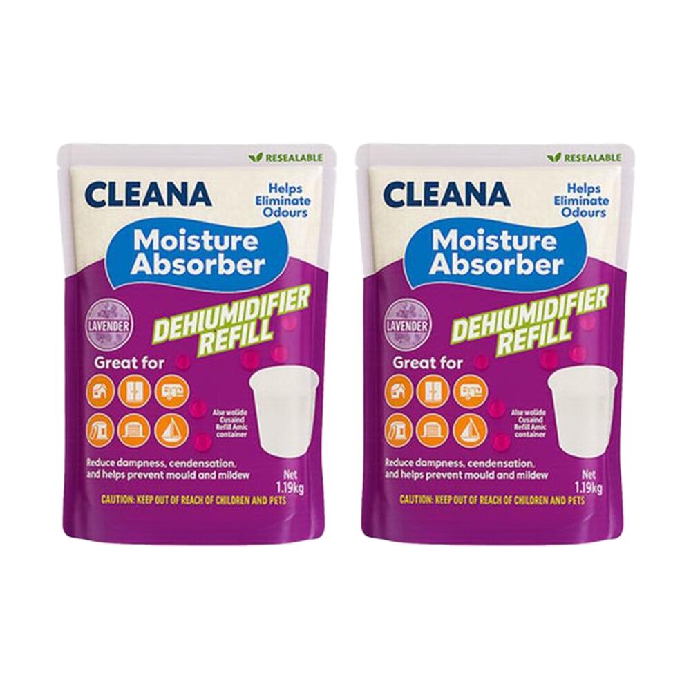 Cleana Dehumidifier Refil Mould Prevention 1.19kg Various Scents Assorted (2 Pack)