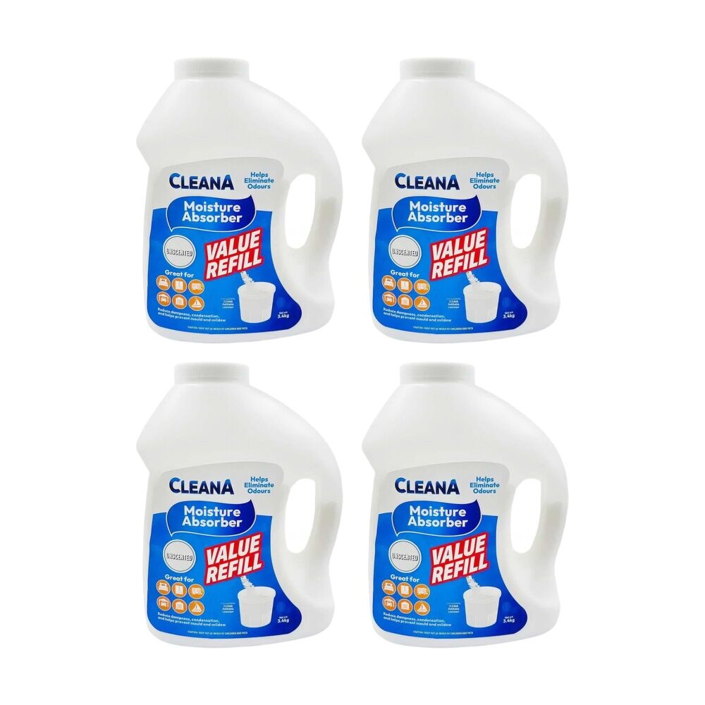 Cleana Dehumidifier Refil Mould Prevention 3.4kg Various Scents Assorted (4 Pack)