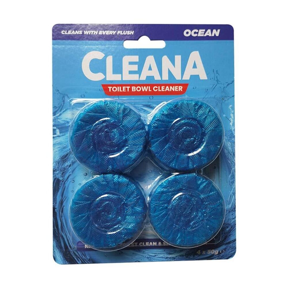 Cleana 4pc Cleana Toilet Blocks Bathroom Cleaner Tablets 50g Ocean/Pine Assorted (12 Pack) — image 2