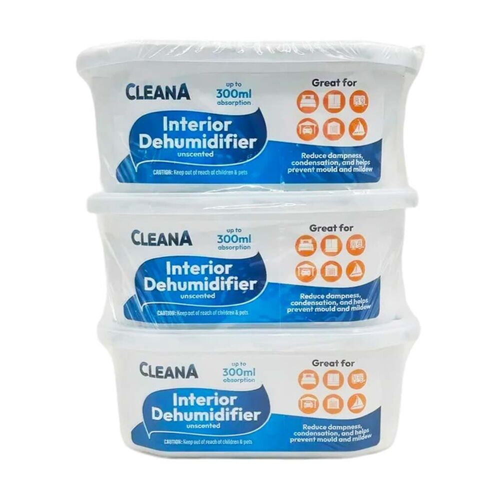 Cleana 3PK Cleana Interior Dehumidifier Indoor Moisture/Mould Prevention 300ml (12 Pack) — image 2
