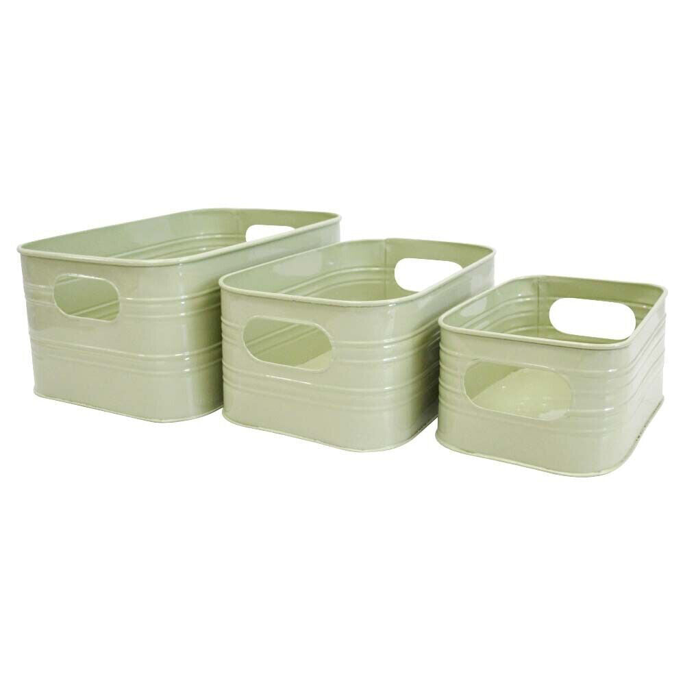 LVD Metal Utility Box Set 29.5x19.5cm/25x16.5cm/19.8x14cm Sage (3 Pieces)