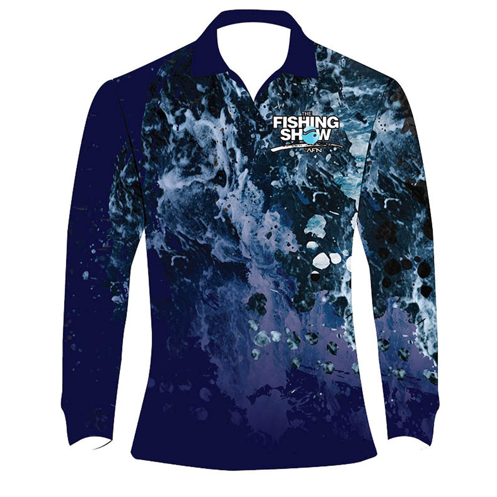 Afn Solar Shirt Camping/Fishing Tee Long Sleeve Outdoor Top Cool Ocean Size S