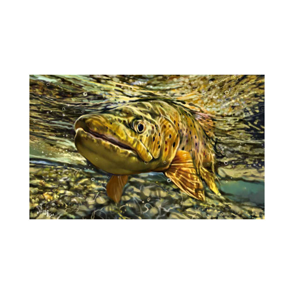 Afn Outdoor Protective Boat/Car Floor Mat Brown Trout Print 5mm Thick 70x40cm