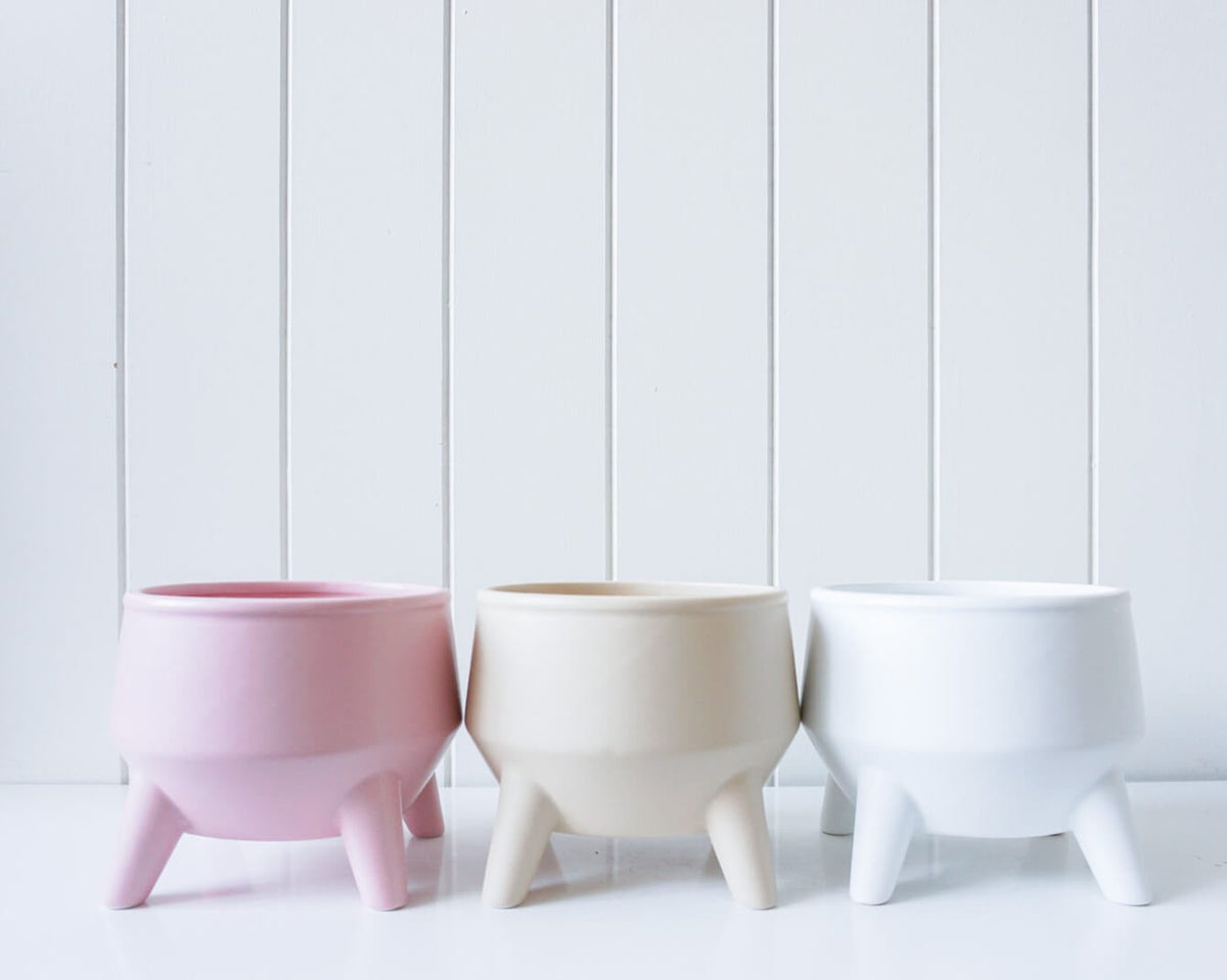 Rayell Couldron 15cm Pot/Planter Plant/Flower Storage Home/Garden Decor Beige — image 4