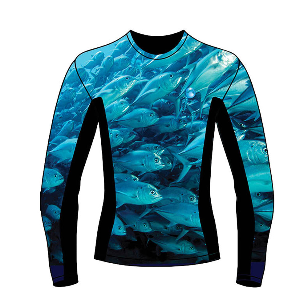 Afn Solar Shirt Long Sleeve Sports Outdoor Fishing Range Baitball Print — L