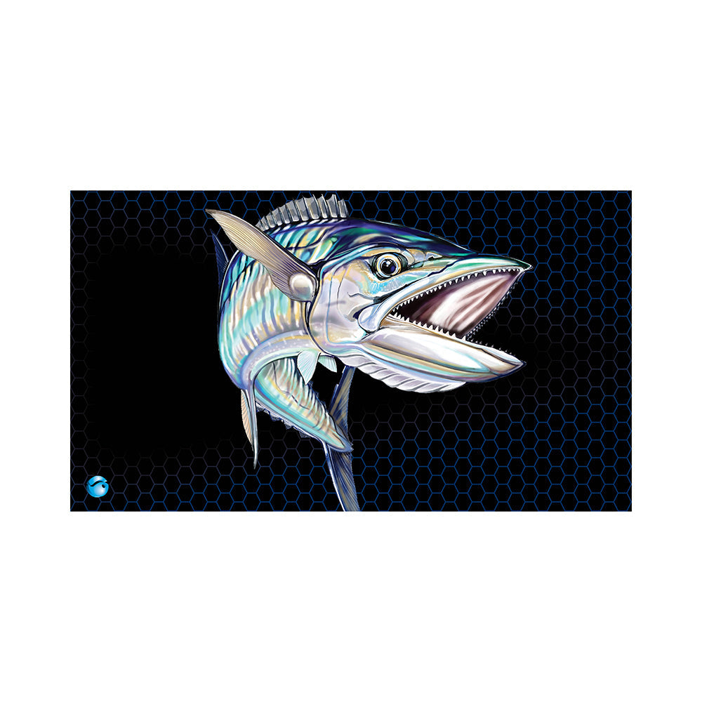 Afn Deluxe Helm Boat/Car Floor Mat Spanish Mackeral Print 20mm Thick 70x40cm