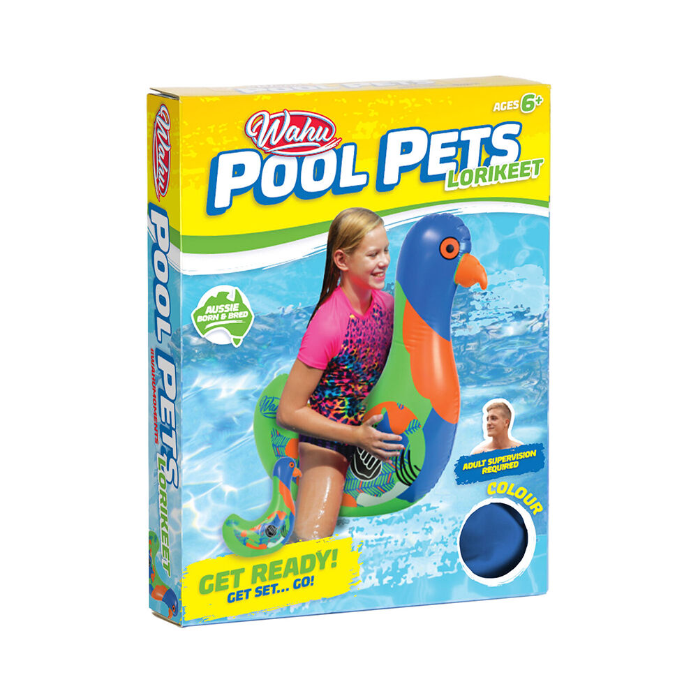 Wahu Inflatable Pool Float Ride-On Toy Pets Rainbow Lorikeet Racer — image 2