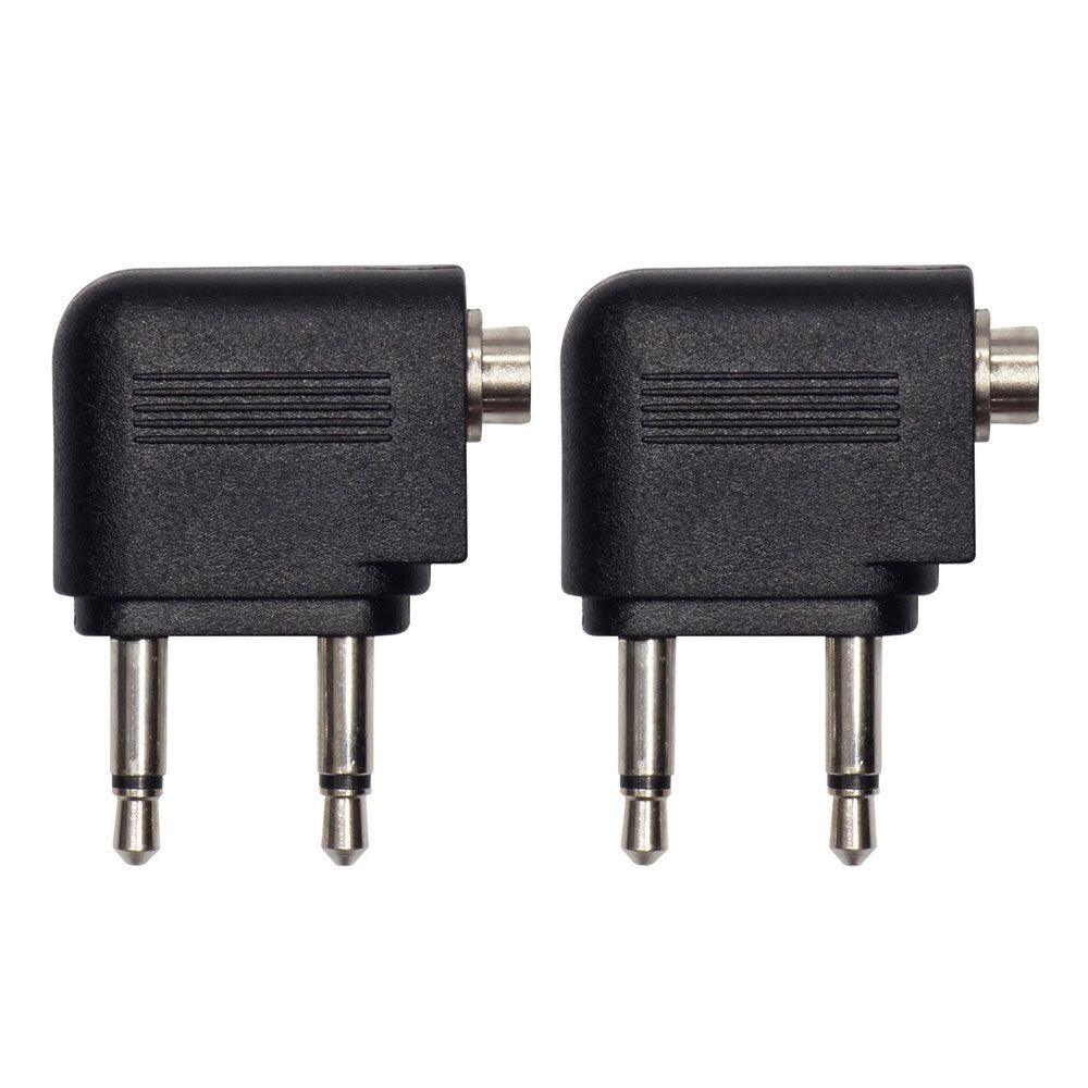 Moki Airline 2 Pin Headphones/Earphones Audio Adaptor Travel/Jack Adapter BK (2 Pack)