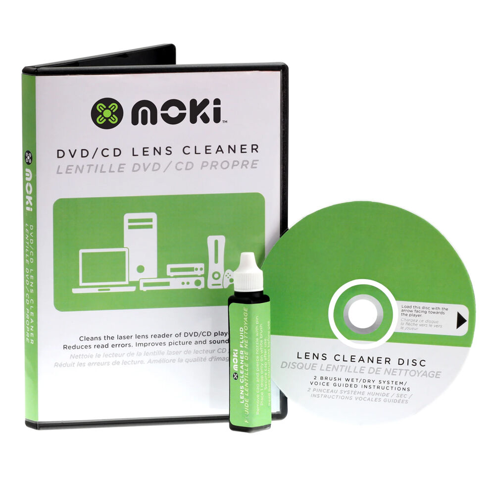 Moki DVD/CD/Laptop Lens Head Cleaner Kit with Brush Disc/Fluid