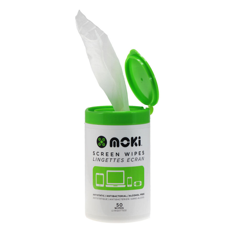Moki 50pc Moki Screen Wet Wipes Cleaner Bottle for TV/Monitor/Tablet/Phone Lcd/led (2 Pack) — image 2