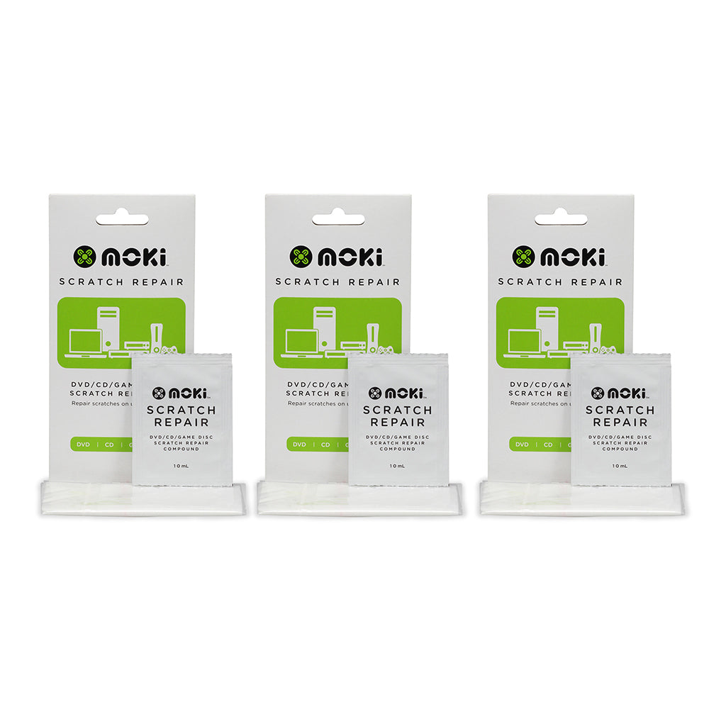 Moki Dvd/cd Game Disc Scratch Repair Kit with 10ml Compound Polish (3 Pack)