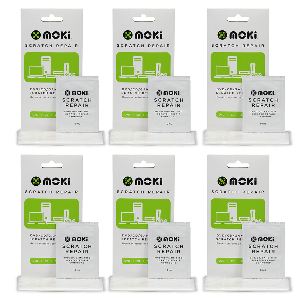 Moki Dvd/cd Game Disc Scratch Repair Kit with 10ml Compound Polish (6 Pack)