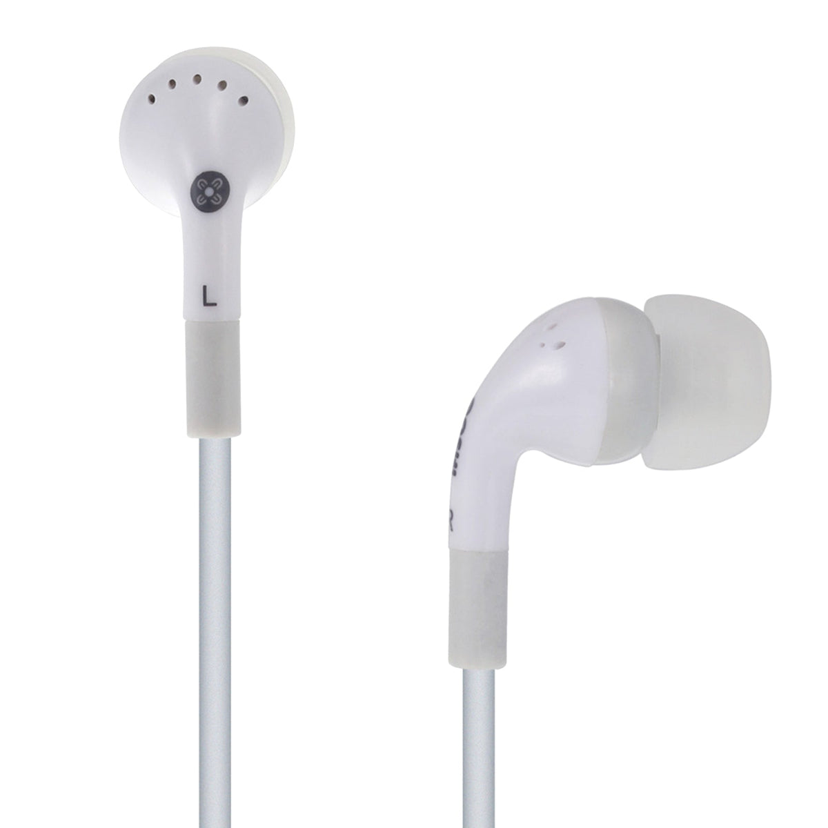 Moki Headphones Noise Isolation Silicone 3.5mm Earphones for iPhone/Android BLK — White