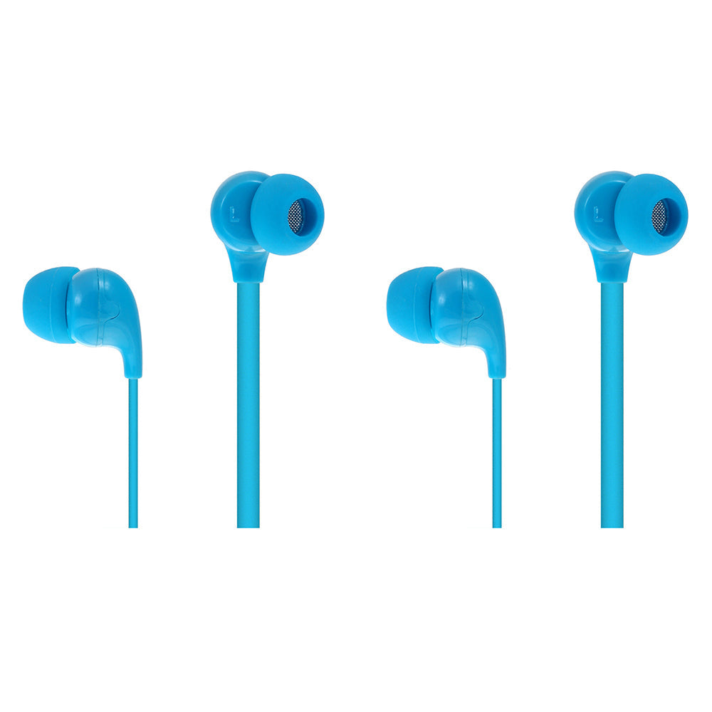 Moki 45° Comfort Buds In-Ear Earphones 3.5mm Jack f/FM Radio/iPad/Laptop BLU (2 Pack)