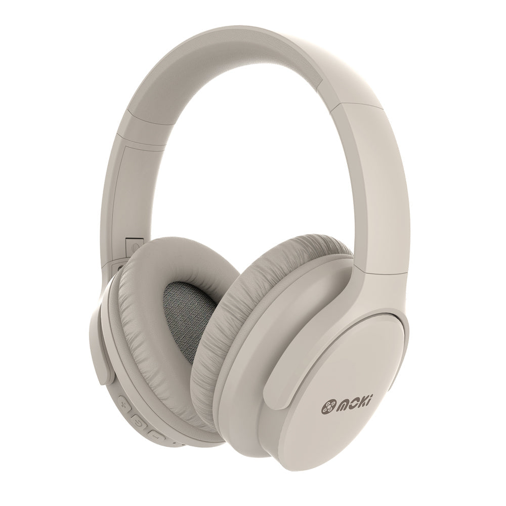 Moki Element Wireless Bluetooth Headphones Over-Ear Headset — Natural