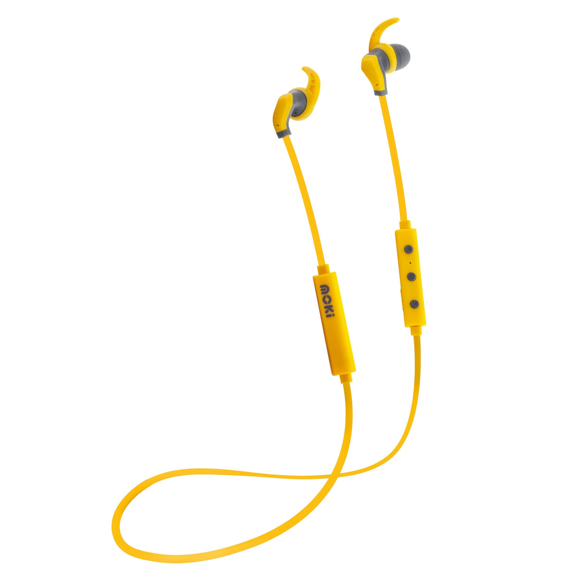 Moki Hybrid Wireless Bluetooth Earphones Headset w/Mic For Smartphones — Yellow