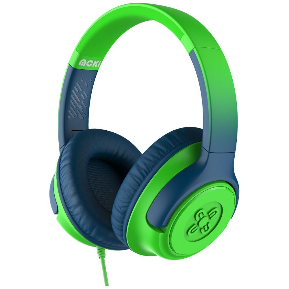 Moki Mixi USB-C Connect Wired Volume Limited Over Ear Kids Headphones — Green