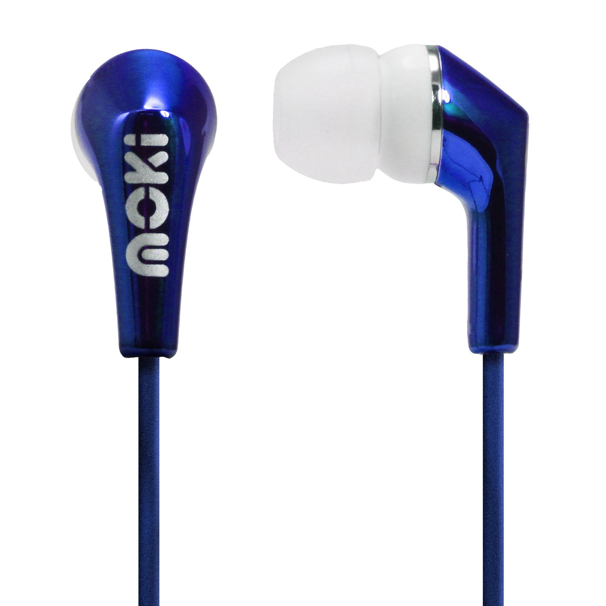Moki Silicone Buds Metallics Headphones 3.5mm Earphone for iPhone/Android — Blue