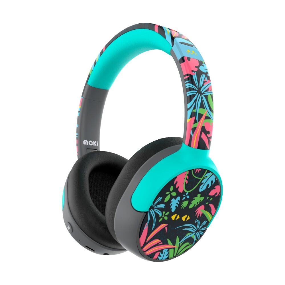 Moki Night Eyes Super Pop Wireless Bluetooth Over Ear Kids Headphones Vibrant