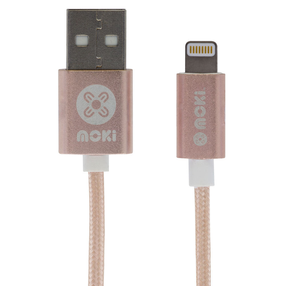 Moki 90cm Braided USB/Lightning MFI-Certified Charging Cable for iPhone Rose GD — image 2