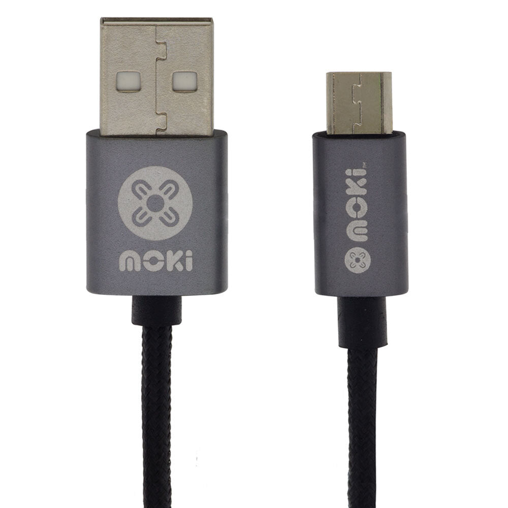 Moki 90cm Braided MicroUSB to USB Aluminium Case Sync/Charge Cable f/ Android/PC — image 2