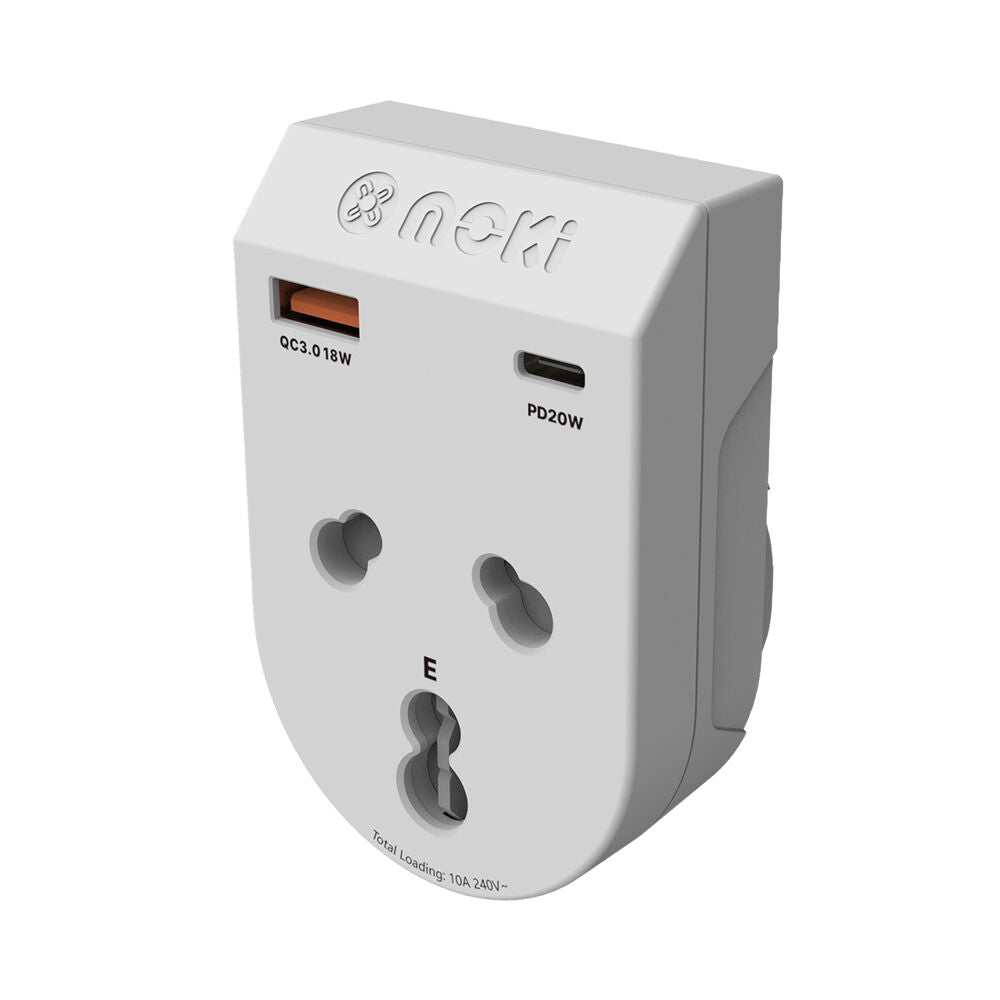 Moki Travel Adaptor Plus Inbound India to AU/NZ with Type-C and USB-A (2 Pack) — image 2