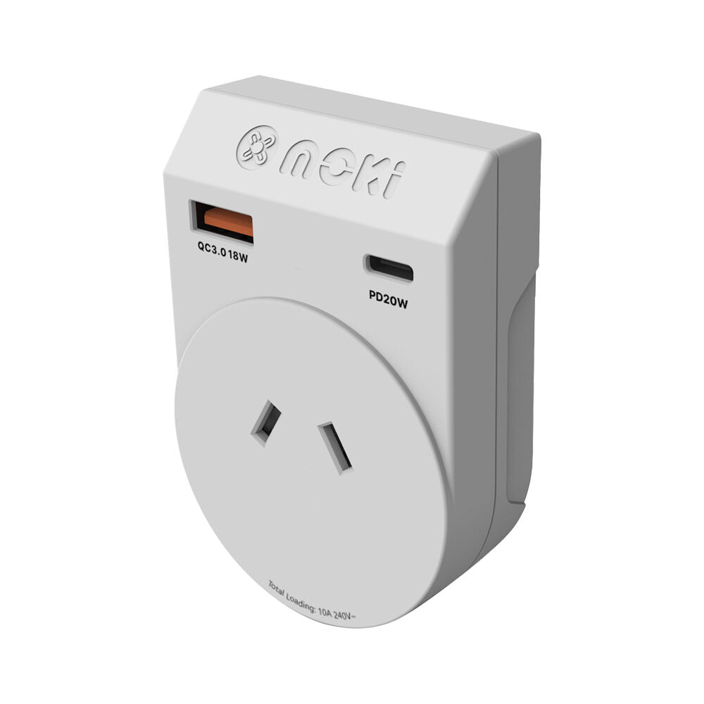 Moki Travel Adaptor Plus Outbound Aus/nz to Japan with Type-C and USB-A