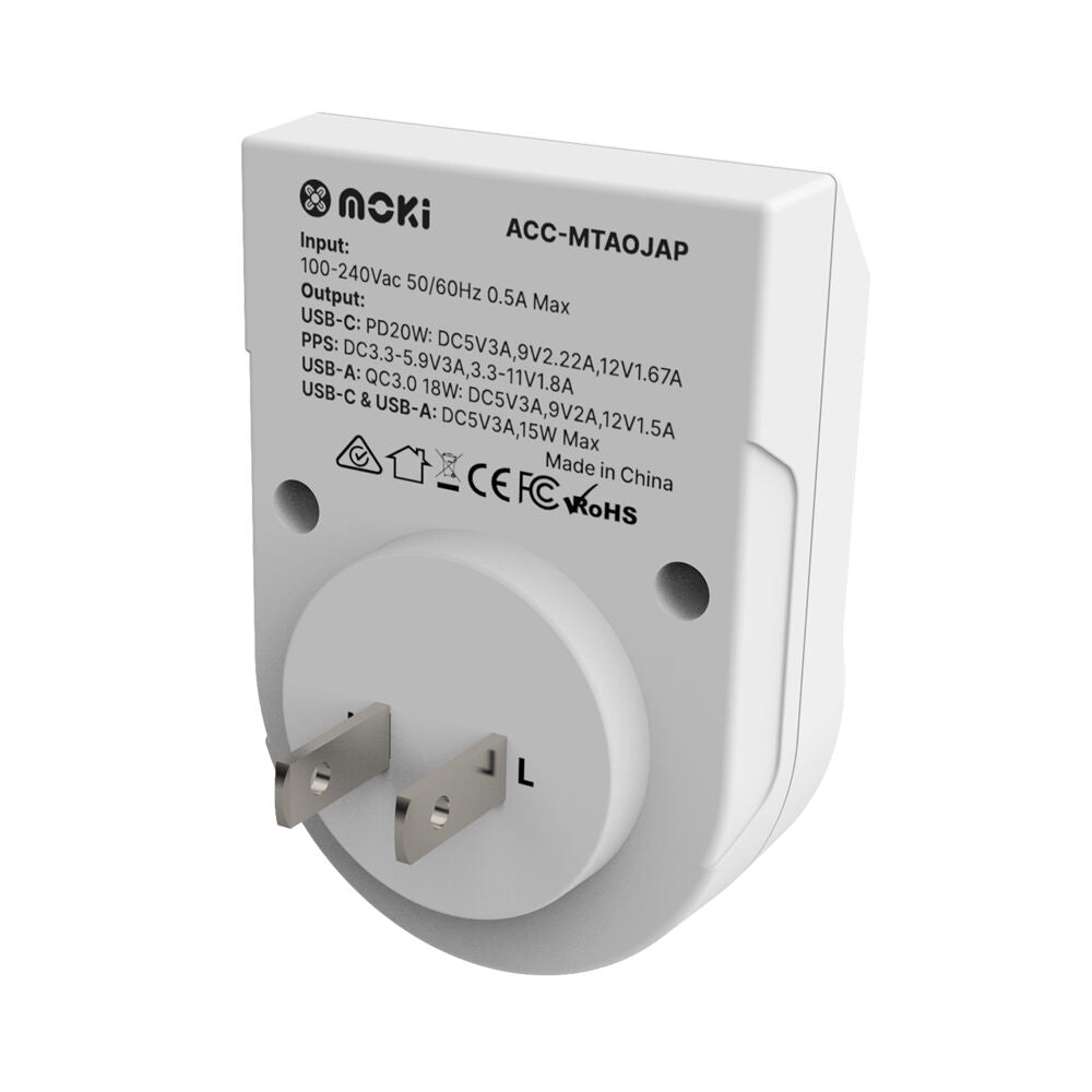 Moki 2PK Travel Adaptor Plus Outbound Ausnz to Japan with Type C and USB a — image 3