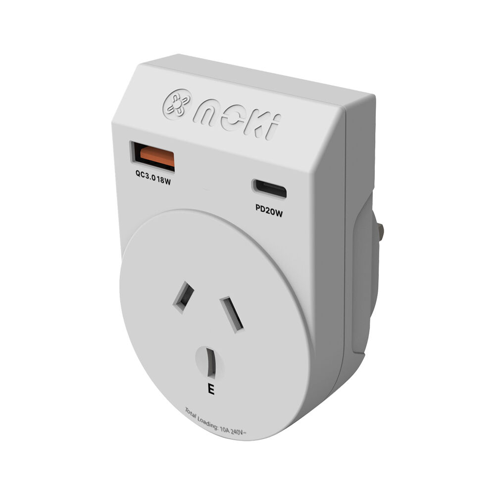 Moki Travel Adaptor Plus Outbound AU/NZ to UK w/ PD20W Type-C & QC 3.0 USB-A