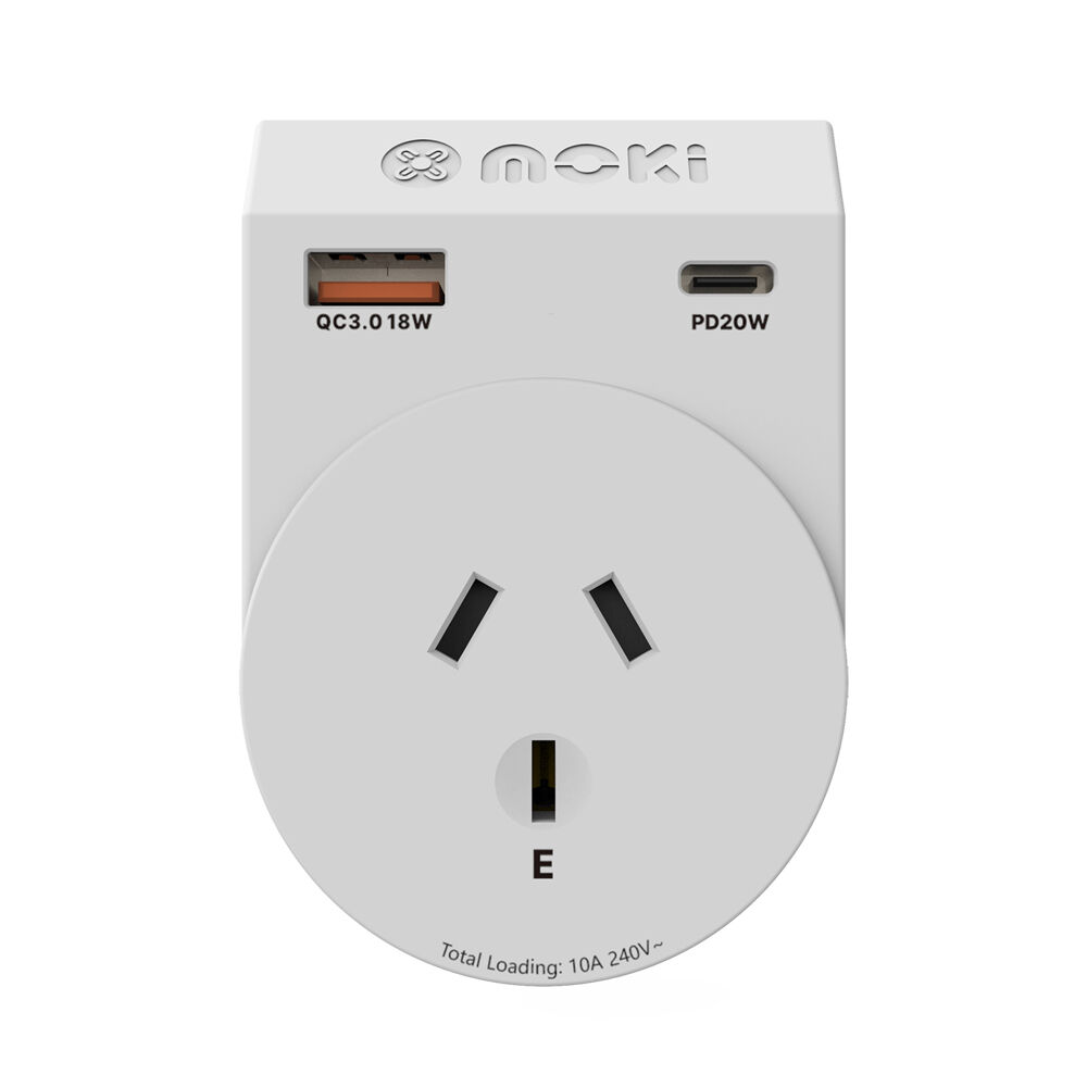 Moki Travel Adaptor Plus Outbound AU/NZ to UK w/ PD20W Type-C & QC 3.0 USB-A — image 2