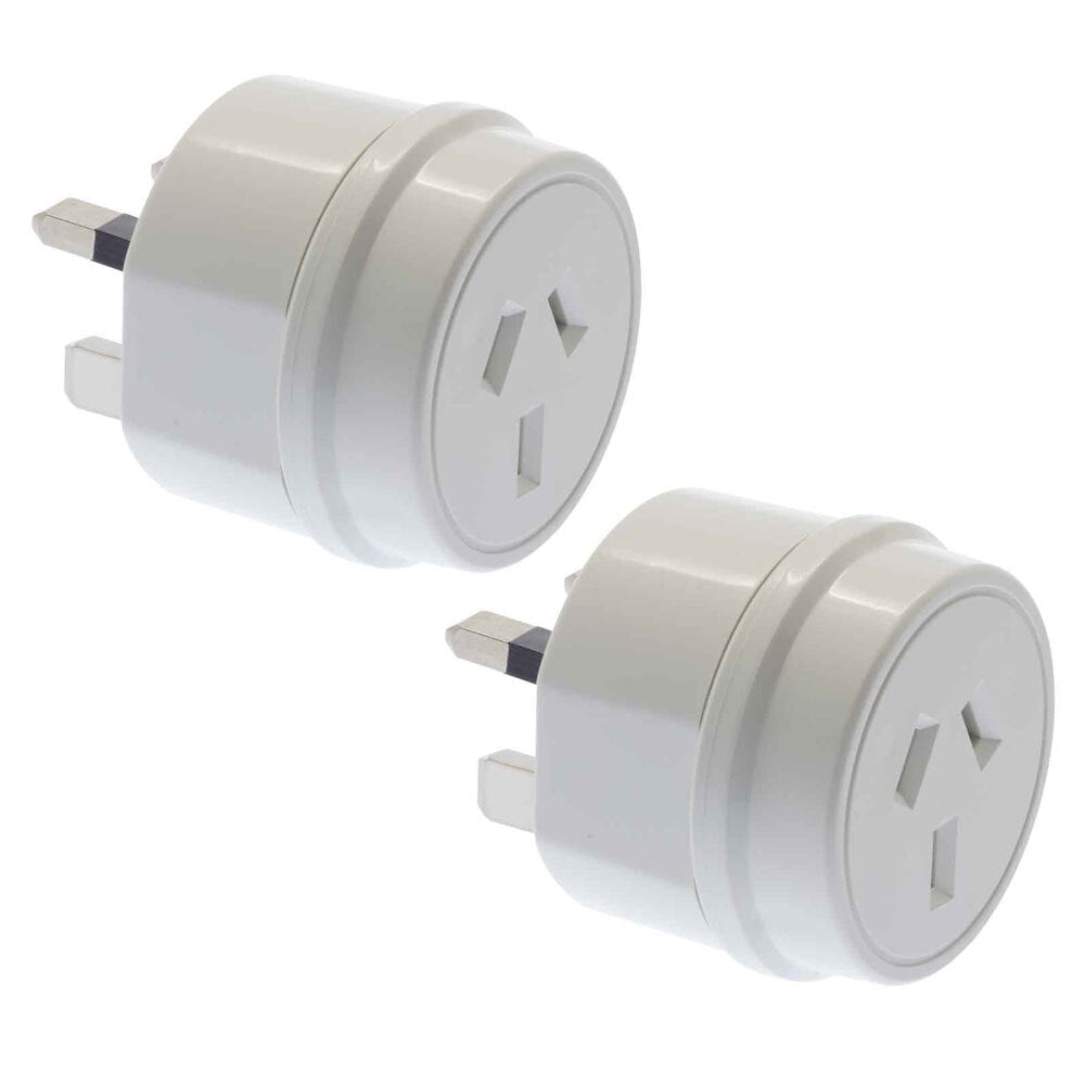 Moki Travel Adaptor Aus/nz to UK Adapter Wall Power Plug Outlet Socket White (2 Pack) — image 2