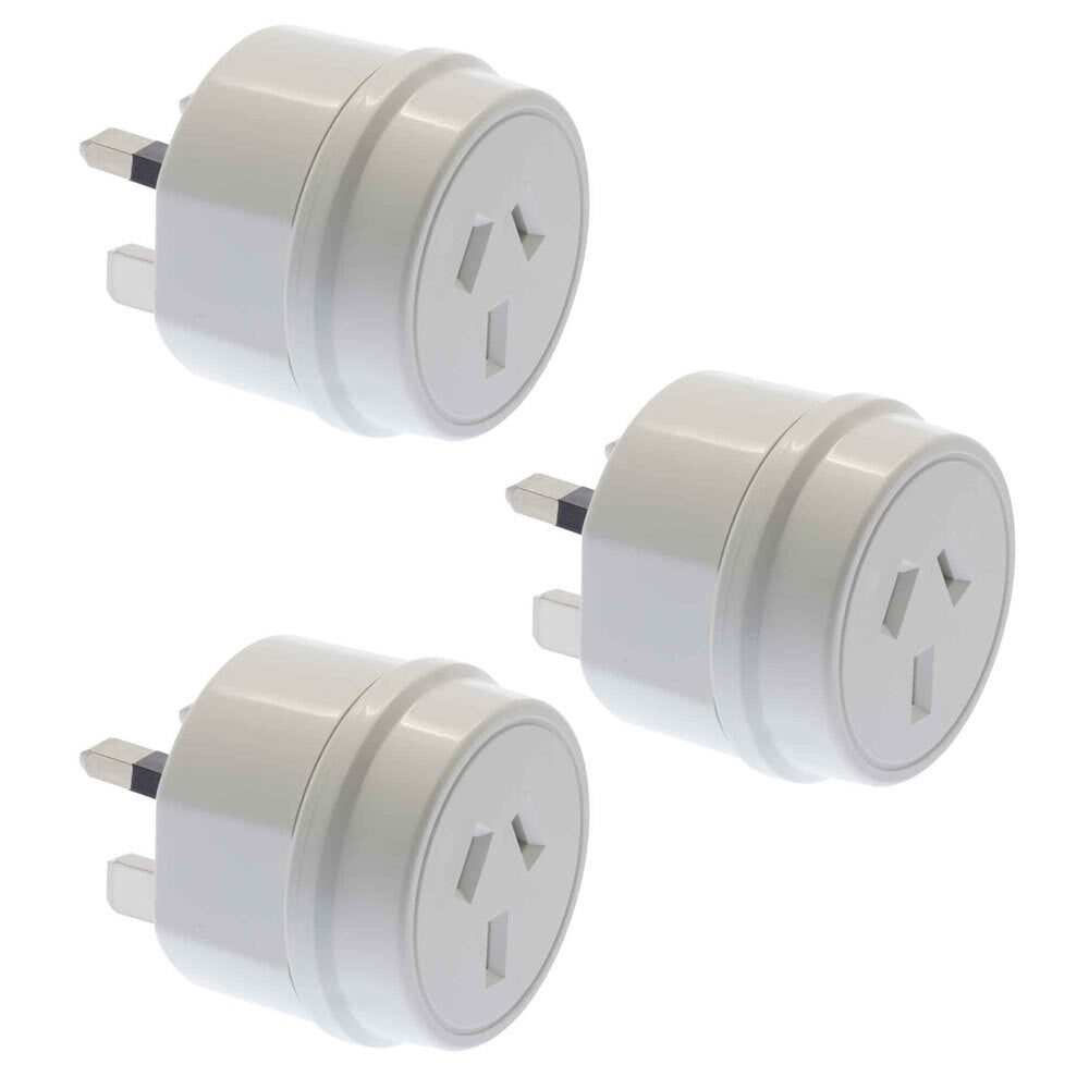 Moki Travel Adaptor Aus/nz to UK Adapter Wall Power Plug Outlet Socket White (3 Pack)