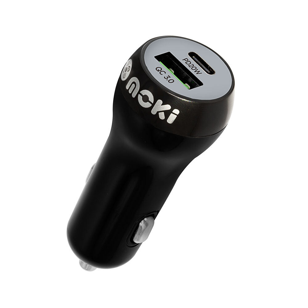 Moki PD 20W Type-C/QC USB 3.0 Fast/Quick Dual Car Charger For Phones/Tablets — image 2