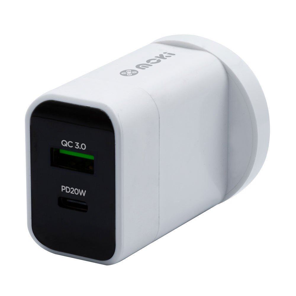Moki PD 20W Type-C/QC USB 3.0 Fast/Quick Dual Wall Charger For Phones/Tablets — image 2