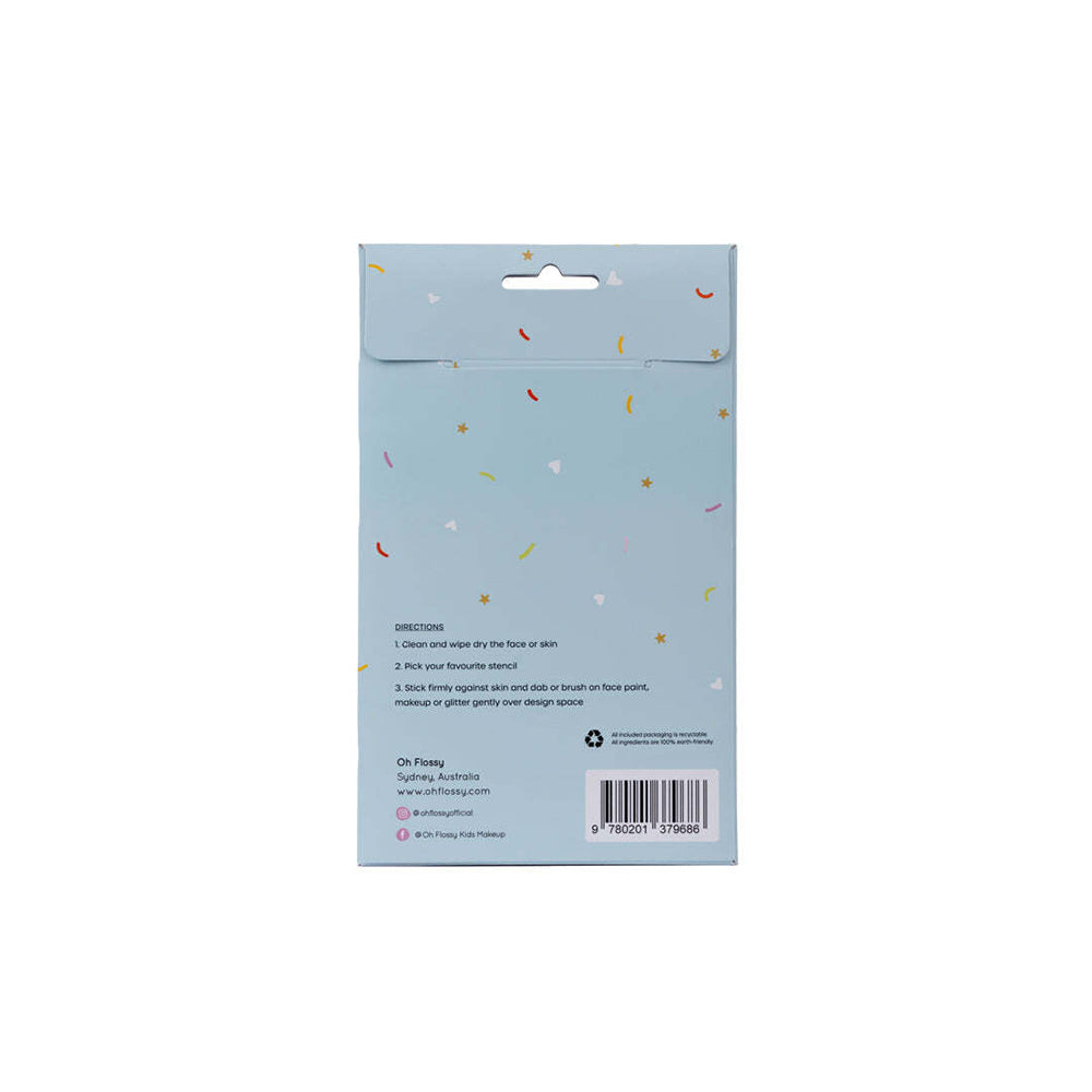 OH Flossy Reusable Adhesive Stencils For Face Paint & Makeup/Cosmetic 3y+ (40 Pieces) — image 3