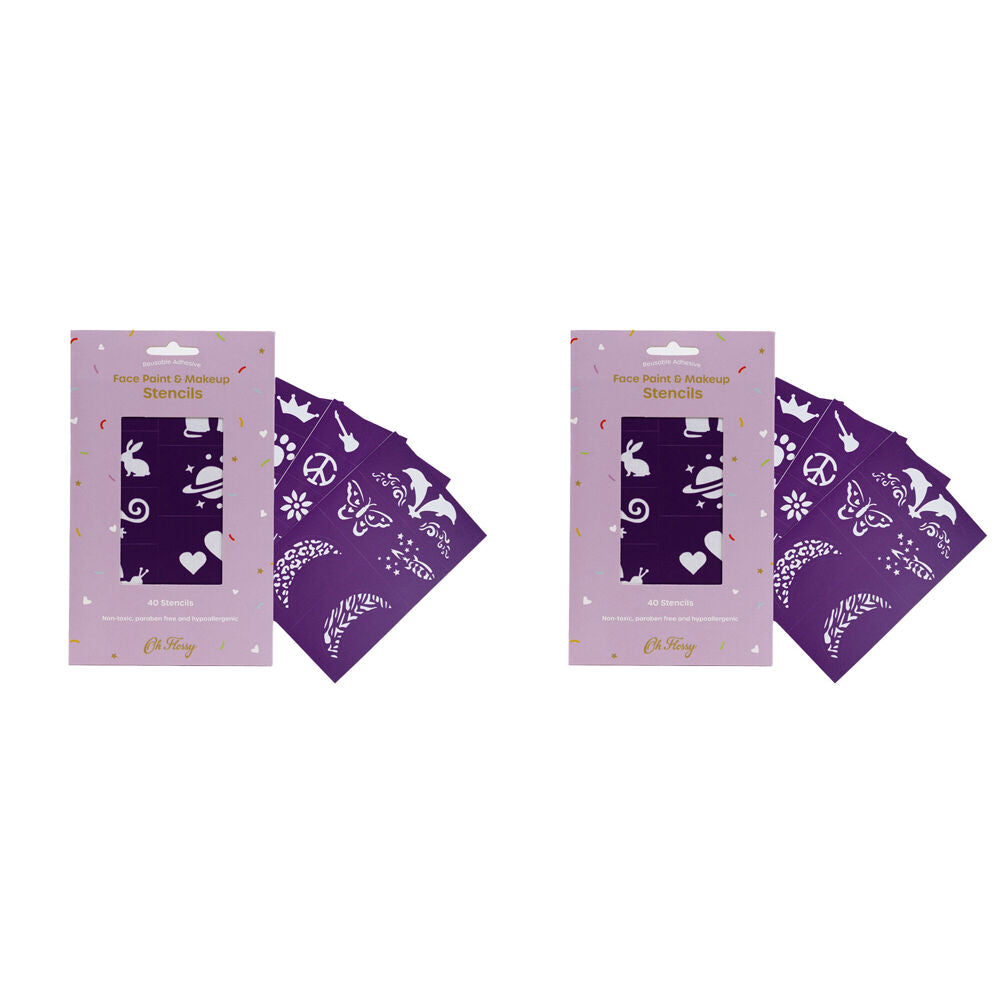 OH Flossy 40pc Oh Flossy Reusable Adhesive Face Paint & Makeup Stencils Purple 3y+ (2 Pack)