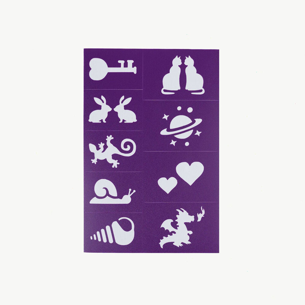 OH Flossy Reusable Adhesive Face Paint & Makeup Stencils 10cm - Purple 3y+ (40 Pieces) — image 5