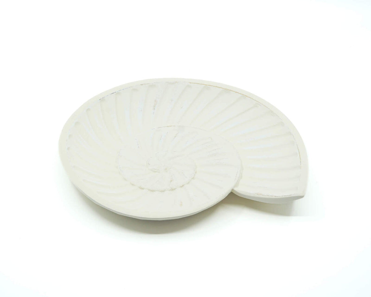 Rayell Harp Shell Trinket Tray Home Decor/Storage Container MDF 23x20x2cm — Cream